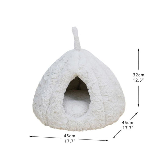PetPals Rose Hut Pet Bed Ivory 17.7 in