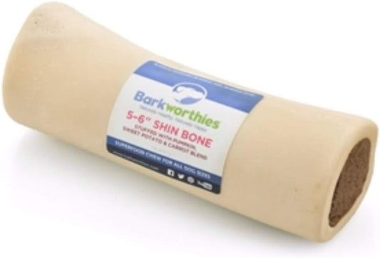 Barkworthies Stuffed Shin Bone Pumpkin, Sweet Potato Carrot, 10ea/56 in, 10 ct