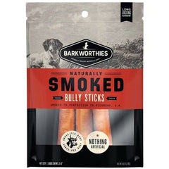 Barkworthies Smoked Thick Bully Sticks Dog Treat Medium 5-6in/3ct