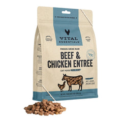 Vital Essentials Cat Freeze Dried Mini Nibs Beef Chicken 8oz.