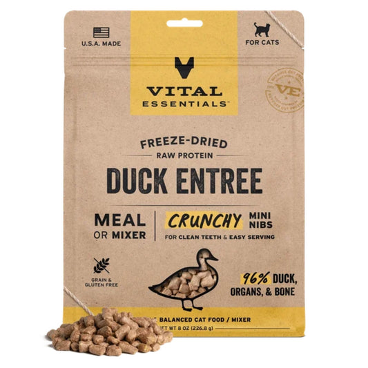 Vital Essentials Cat Freeze Dried Mini Nibs Duck 8oz.