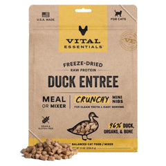 Vital Essentials Cat Freeze-Dried Raw Grain Free Duck Entree Mini Nibs 8oz.