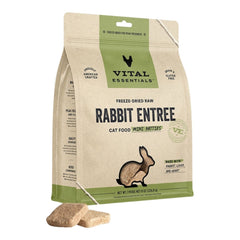 Vital Essentials Cat Freeze-Dried Raw Grain Free Rabbit Entree Mini Patties 8oz.