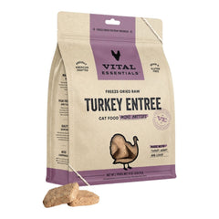 Vital Essentials Cat Freeze-Dried Raw Grain Free Turkey Entree Mini Patties 8oz.