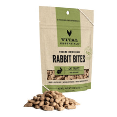 Vital Essentials Cat Freeze-Dried Grain Free Rabbit Bites Treats 0.9oz.