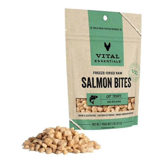 Vital Essentials Cat Freeze-Dried Treat Bites Salmon 1.1oz.