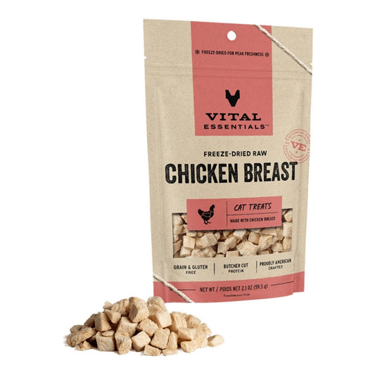 Vital Essentials Cat Freeze-Dried Raw Grain Free Chicken Breast Treats 2.1oz.