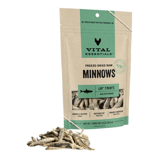 Vital Essentials Cat Freeze-Dried Raw Grain Free Minnows Treats 1.0oz.
