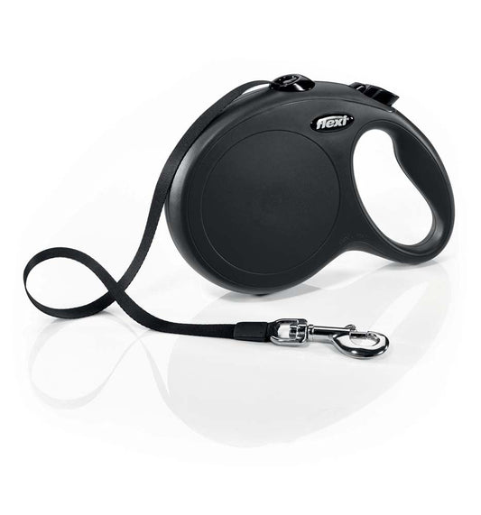 Flexi Classic Retractable Tape Dog Leash Black 16 ft Large