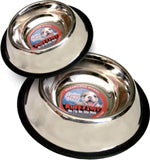 Loving Pets Traditional No-Tip Stainless Steel Dog Bowl Silver 32 Ounces