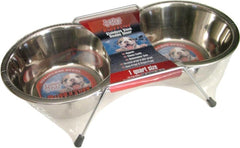 Loving Pets Ruff N Tuff Stainless Steel Double Dog Diner Wrapped .5pt