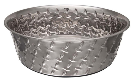 Loving Pets Ruff Nφ Tuff Diamond Plate Bowls with Non Skid Bottom Dog Bowl 2qt