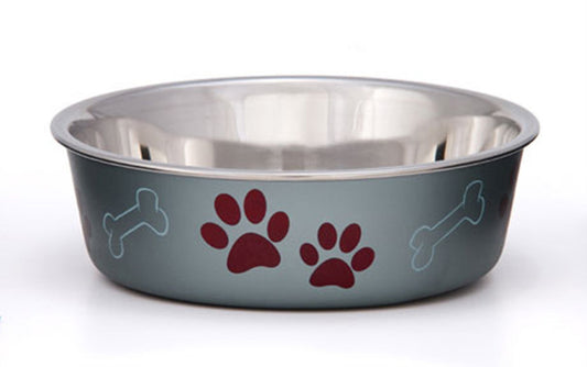 Loving Pets Bella Bowl Metallic Dog Bowl Blueberry Medium