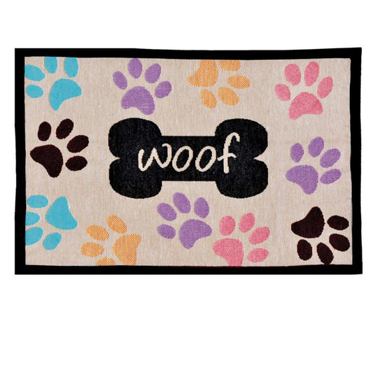 Loving Pets Bella Fashion Mat Woof with Multi Paws