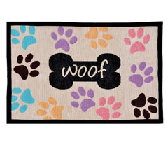 Loving Pets Bella Fashion Mat Woof with Multi Paws