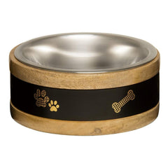 Loving Pets Black Label Wooden Ring Dog Bowl Holder 1ea/2 qt