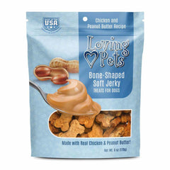 Loving Pets BoneShaped Soft Jerky Dog Treat Chicken Peanut Butter, 1ea/6 oz