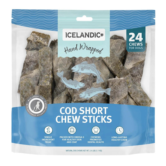 Icelandic Dog Cod Skin Chew Stick 5 Inch 24 Pack Default Title