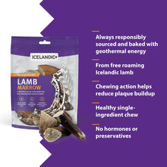 Icelandic Lamb Marrow Whole Pieces Dog Treat 4.5-oz. Bag