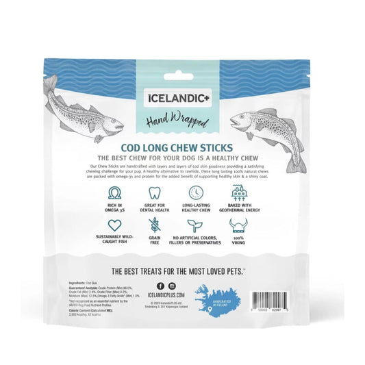 Icelandic Dog Cod Skin Chew 10 Inch - 12 Pack
