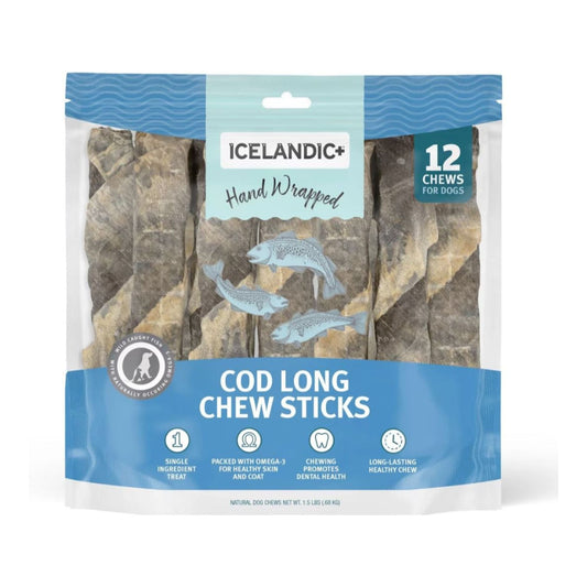 Icelandic Dog Cod Skin Chew 10 Inch - 12 Pack