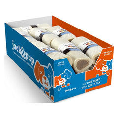 Jack & Pup Dog 5-6" Filled Bone Bully 12Ct Display Box
