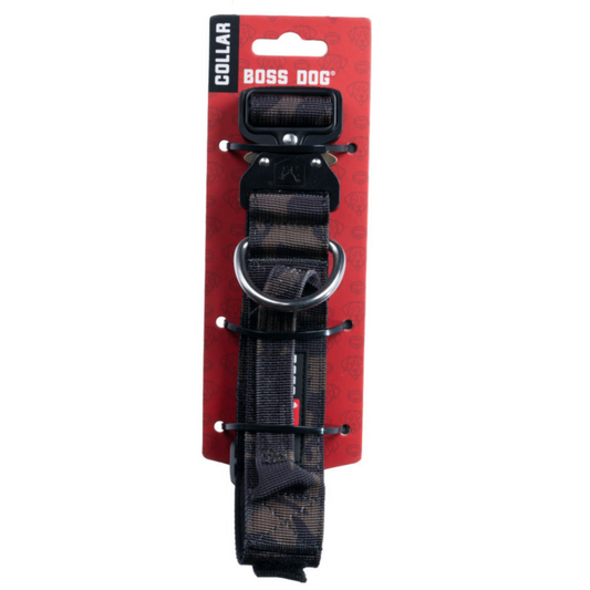 Boss Dog Tactical Adjustable Dog Collar Black Camo, 1ea/Medium, 15-18 in Default Title