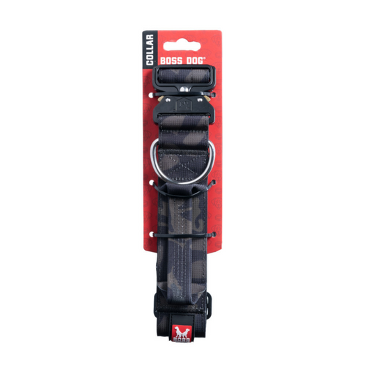 Boss Dog Tactical Adjustable Dog Collar Black Camo, 1ea/XLarge, 20-28 in Default Title