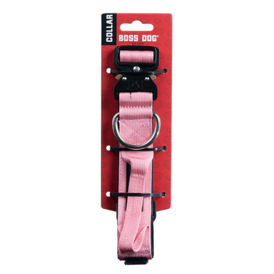 Boss Dog Tactical Adjustable Dog Collar Pink, 1ea/Large, 17-22 in Default Title