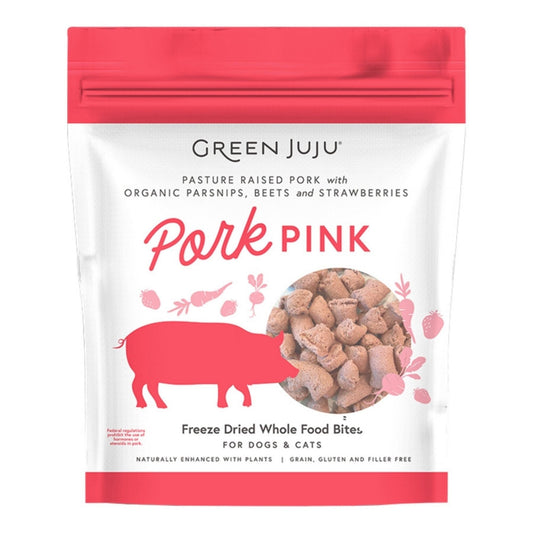 Green Juju Dog Freeze Dried Topper Pork Pink 7.5oz.