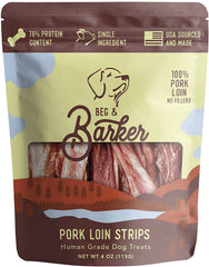 Beg & Barker Pork Loin Strip Dog Treats 4oz
