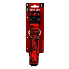 Boss Dog Tactical Adjustable Dog Collar Red Camo, 1ea/LG, 1722 in