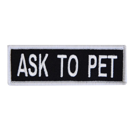 Boss Dog Tactical Harness Patch Ask to Pet, 1ea/SM
