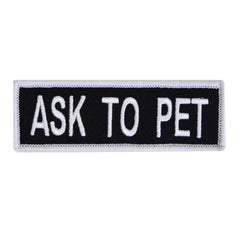 Boss Dog Tactical Harness Patch Ask to Pet, 6ea/Small Default Title