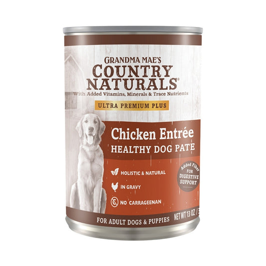 Grandma Mae's Country Naturals Healthy Dog Pate Wet Dog Food Chicken Entrée, 13oz. (Case of 12)