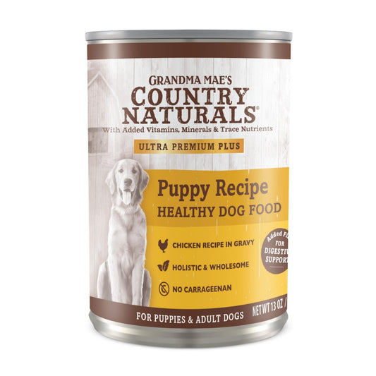 Grandma Mae's Country Naturals Puppy Recipe Wet Dog Food Chicken, 12ea/13oz. Default Title