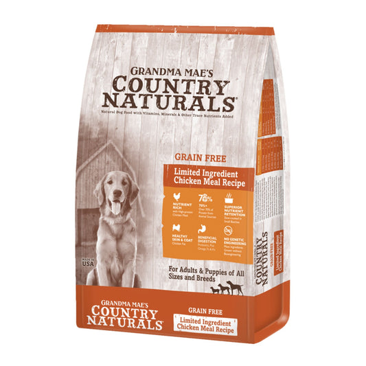 Grandma Mae's Country Naturals Dog Limited Ingredient Grain Free Chicken Meal Recipe 12Lbs