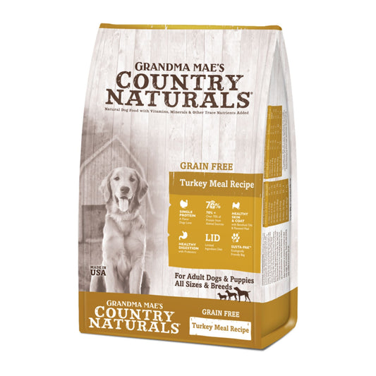 Grandma Mae's Country Naturals Dog Grain Free Turkey Meal Recipe 12Lbs