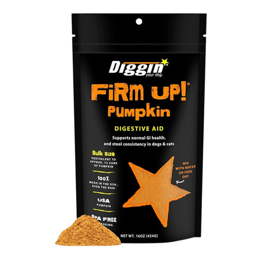 Diggin Your Dog Dog & Cat Firm Up! Pumpkin Digestive Aid 16oz. Bulk