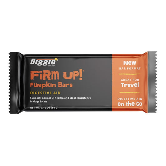 Diggin Your Dog Dog & Cat Firm Up! Pumpkin Bars Digestive Aid 2.1oz. - 24 Count