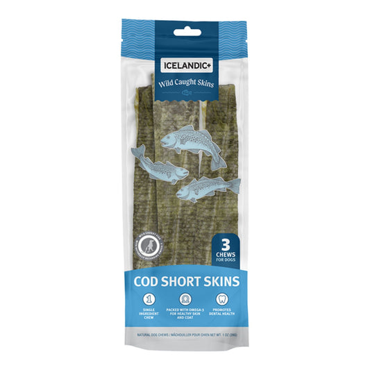 Icelandic Dog Short COD Skin Strips (8-10") - 3 Pack