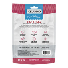 Icelandic Dog Bully Stick Wrapped With Fish Skin 6 Inch - 5 Pack