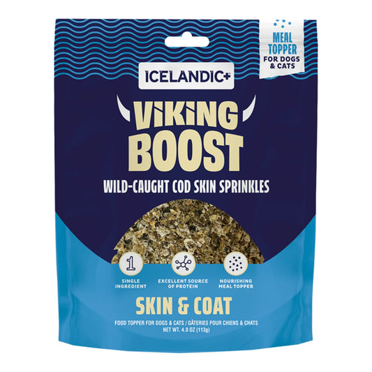 Icelandic Dog & Cat Viking Boost Cod Skin Food Topper 4oz.