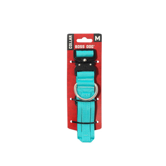 Boss Dog Tactical Adjustable Dog Collar Teal, 1ea/MD, 15-18in.