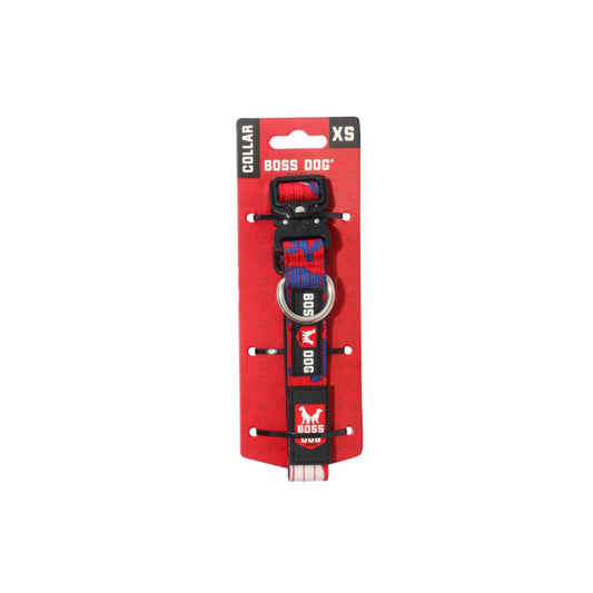 Boss Dog Tactical Adjustable Dog Collar Red, White, Blue, 1ea/XS, 1114 in