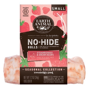 EARTH ANIMAL DOG NO HIDE ROLLS STRAWBERRIES & CREAM SMALL 20 COUNT