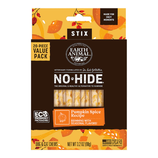 Earth Animal Dog No - Hide Seasonal Collection Pumpkin Spice Stix - 20 Pack