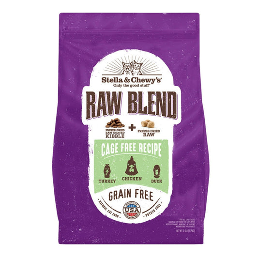 Stella & Chewys Cat Kibble - Raw Blend Cage -Free Poultry Recipe 5.0Lbs
