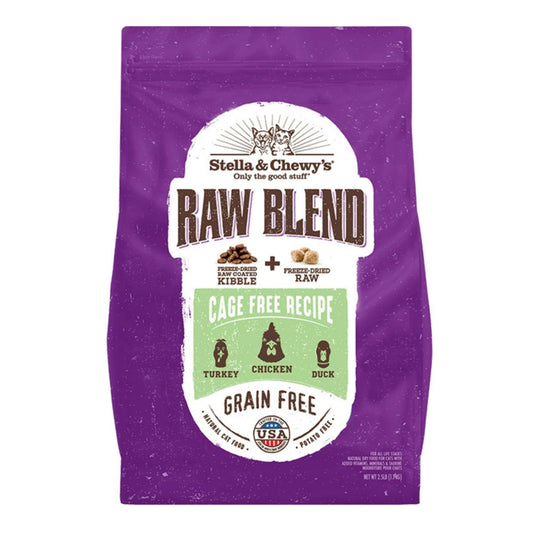 Stella & Chewys Cat Kibble - Raw Blend Cage -Free Poultry Recipe 10Lbs