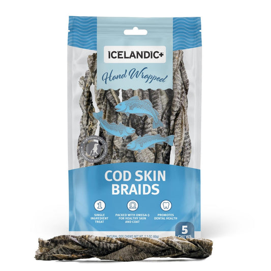 Icelandic Dog Cod Skin Braided 7 Inch 5 Pack Default Title